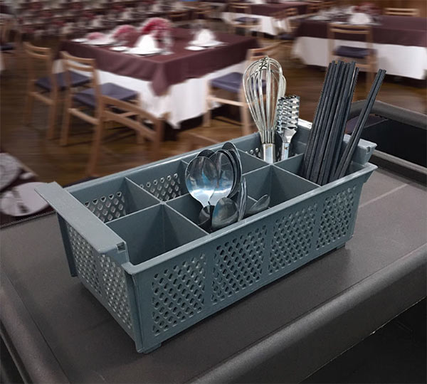 Giỏ 8 ngăn bằng nhựa đựng dao kéo, thìa dĩa