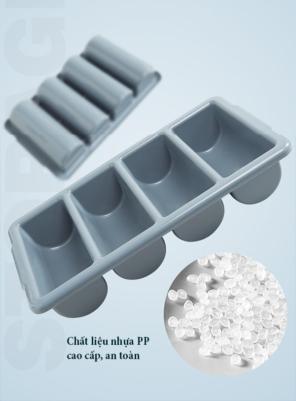 Khay nhựa 4 ngăn cỡ lớn để đũa thìa