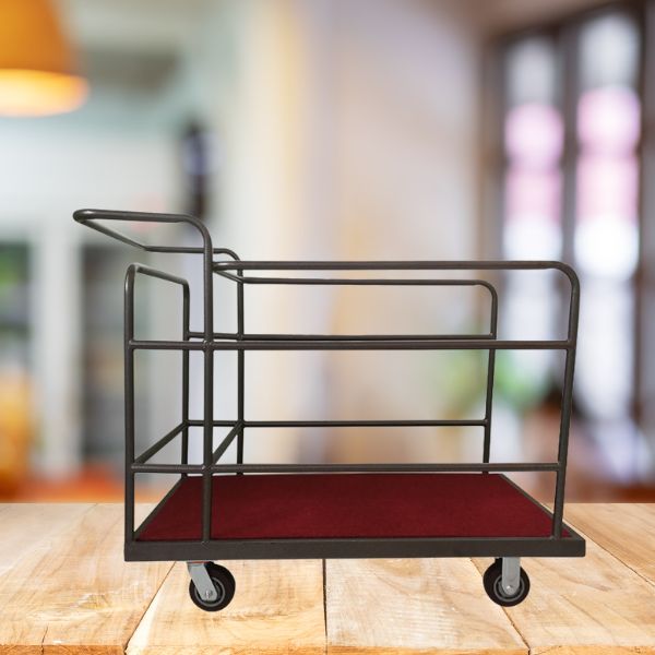 Xe đẩy vận chuyển mâm kính xoay bàn tiệc