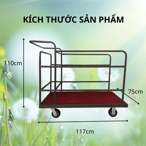 Kích thước xe chở bàn xoay nhà hàng