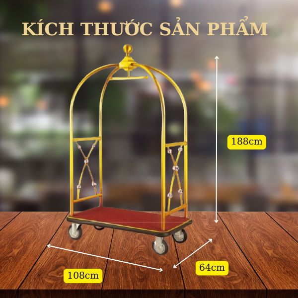 Kích thước xe đẩy hành lý dáng lồng chim