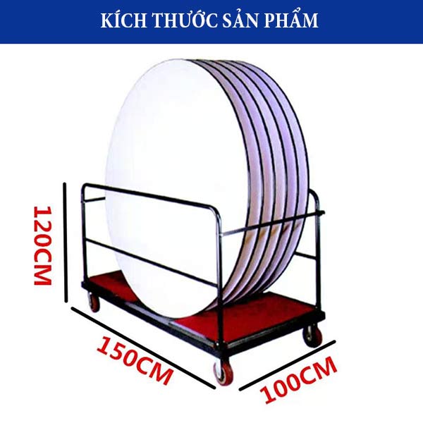 Tham khảo nhanh kích thước xe đẩy mặt bàn xoay