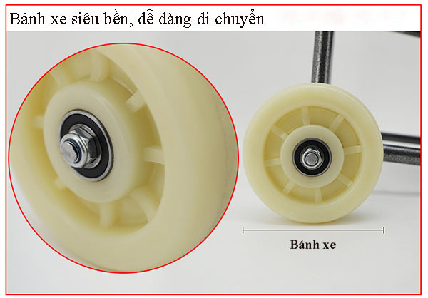 Cận cảnh bánh xe di chuyển