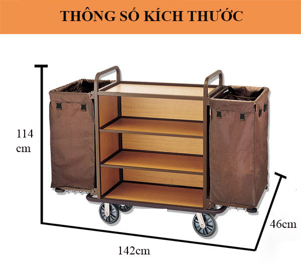 Kích thước xe đẩy đồ làm buồng