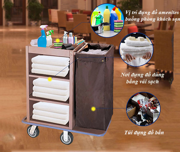 Gợi ý cách sắp xếp đồ lên xe đẩy dọn buồng