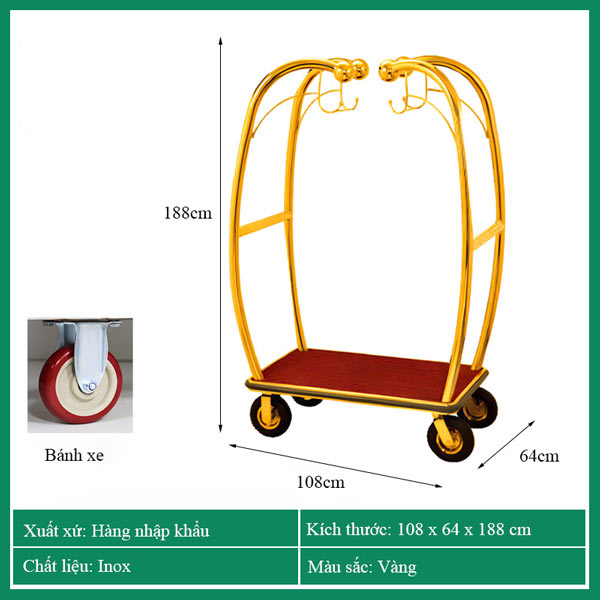 Kích thước xe chở hành lý lớn, rộng rãi