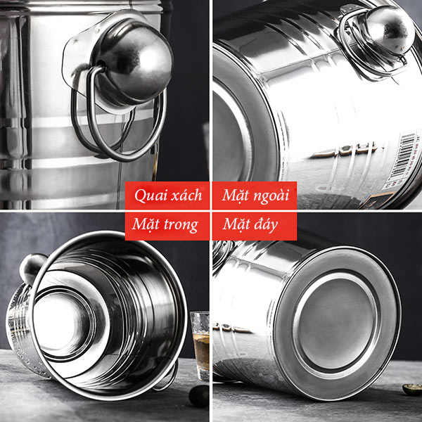 Các chi tiết cấu thành xô đựng và bảo quản đá