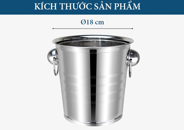 Tham khảo kích thước xô đựng đá inox không nắp