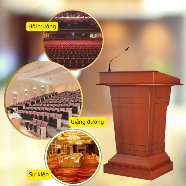 Bục phát biểu bằng gỗ là lựa chọn hàng đầu cho không gian sang trọng