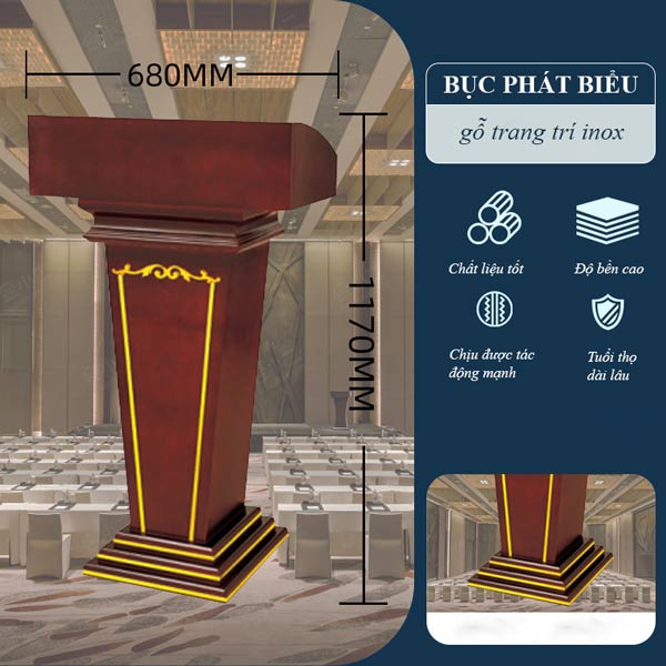 Tham khảo kích thước bục phát biểu hội trường