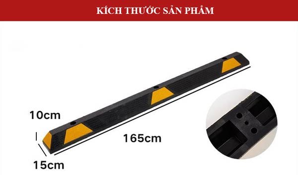 Kích thước cao su chặn lùi xe hơi