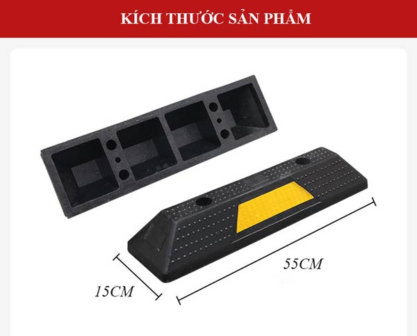 Thiết kế và kích thước cục chặn bánh xe