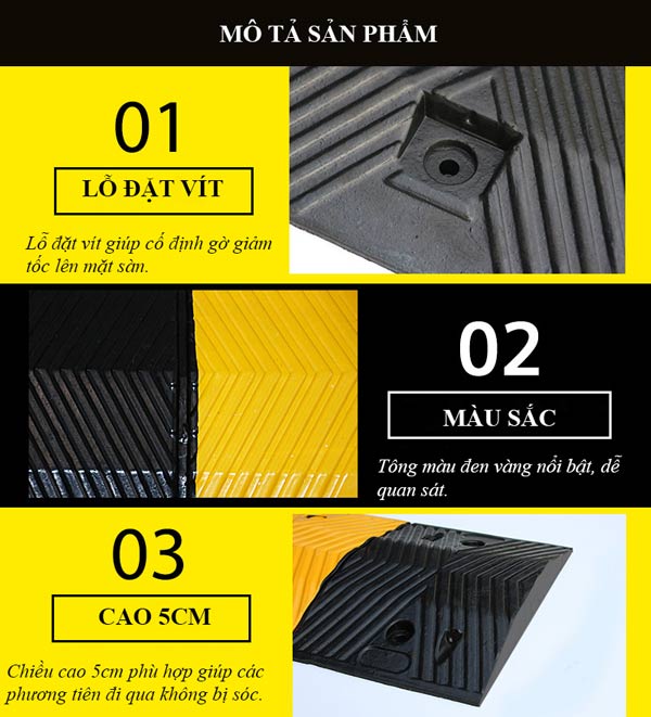 Các bộ phận gờ giảm tốc độ được thiết kế thông minh