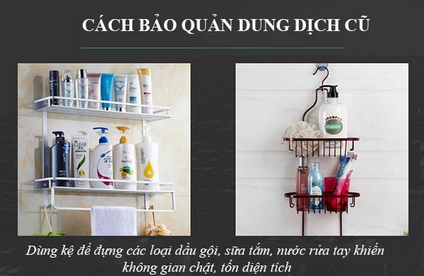 Cách bảo quản chai lọ đựng dầu gôi, sữa tắm truyền thống tốn nhiều diện tích