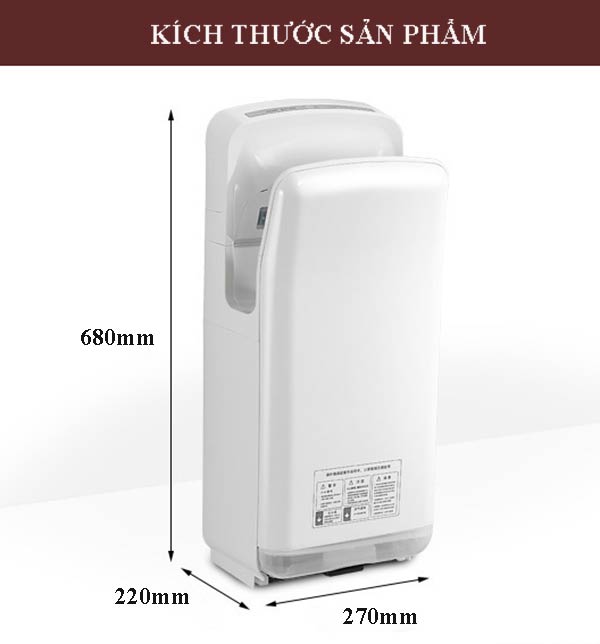 Kích thước máy sấy làm khô tay