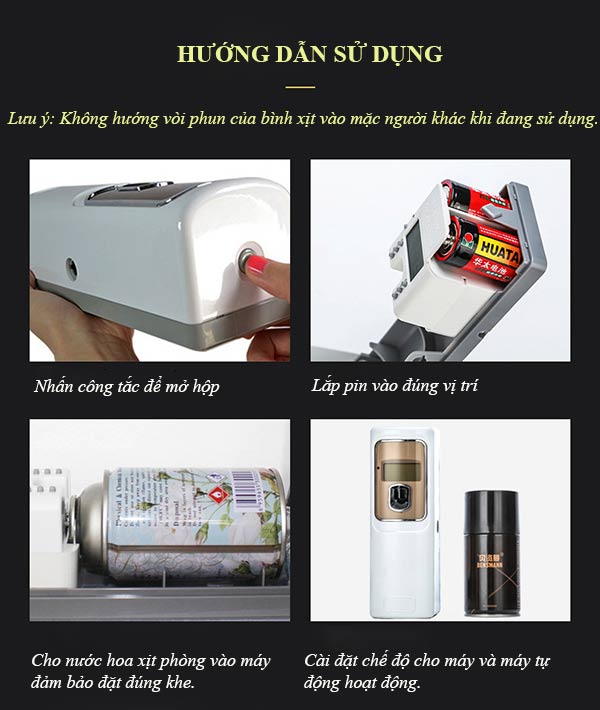 Hướng dẫn lắp đặt và sử dụng máy xịt thơm phòng