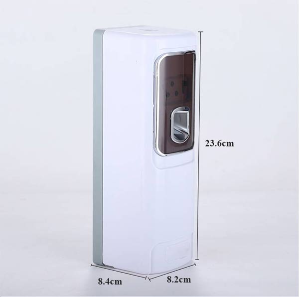 Chi tiết kích thước máy xịt thơm dùng trong toliet, nhà vệ sinh