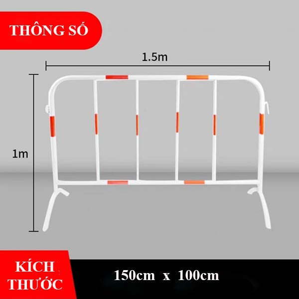 Mẫu rào chắn giao thông có độ dài 1.5m