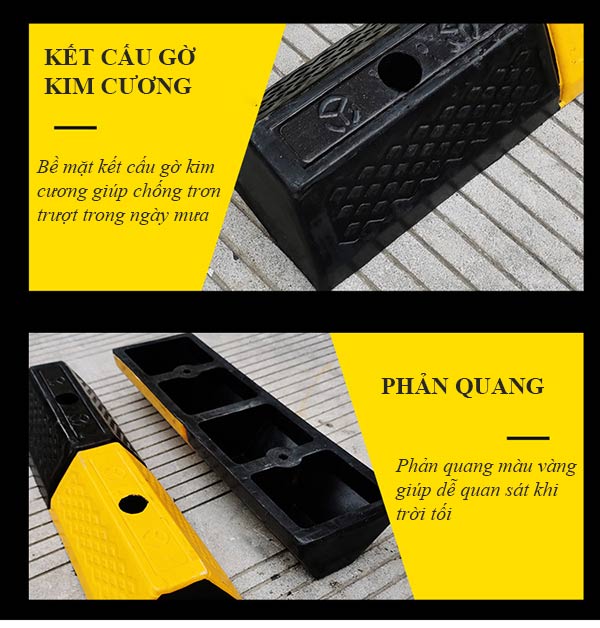 Đặc điểm của Thanh chặn bánh xe phản quang