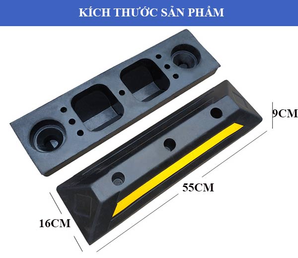 Kích thước gờ chặn lùi bánh xe để bạn tham khảo