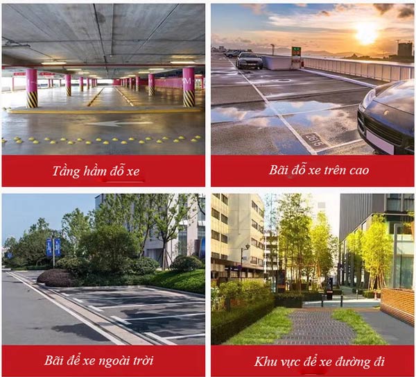 Các bãi đỗ xe trong nhà, ngoài trời nên lắp đặt cục chặn bánh xe