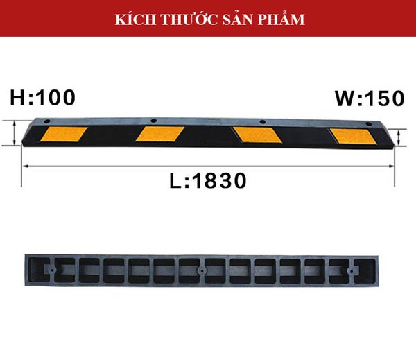 Tham khảo kích thước cao su chặn bánh xe