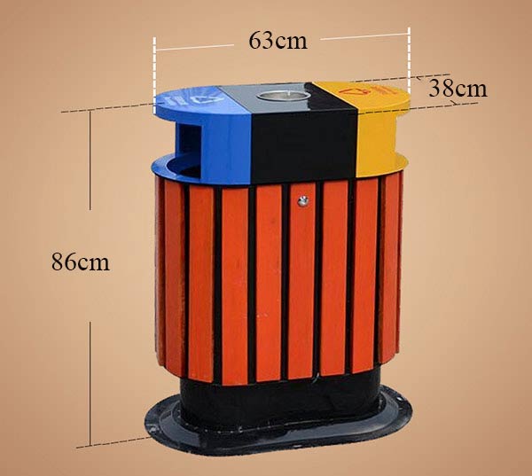 Kích thước thùng rác ngoài trời