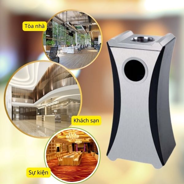 Mẫu thùng rác đẹp, bền được nhiều không gian sang trọng trưng dụng