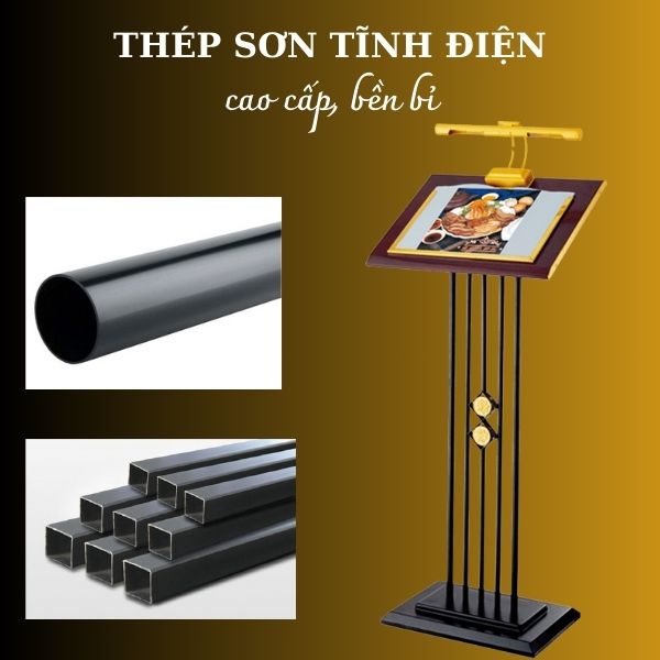 Khung viền của bảng bằng thép sơn tĩnh điện màu đen