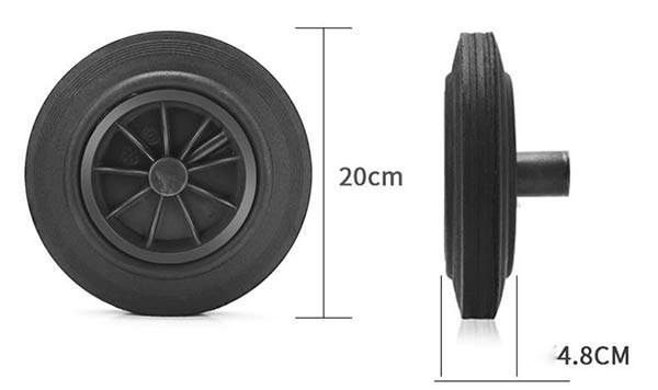 Kích thước bánh xe thùng rác