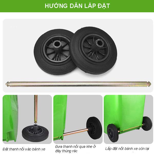 Bánh xe chính hãng cực kỳ dễ dàng lắp đặt