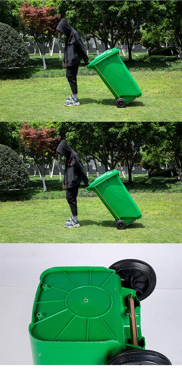 Bánh xe bền, giúp thùng rác di chuyển linh hoạt trên nhiều mặt phẳng