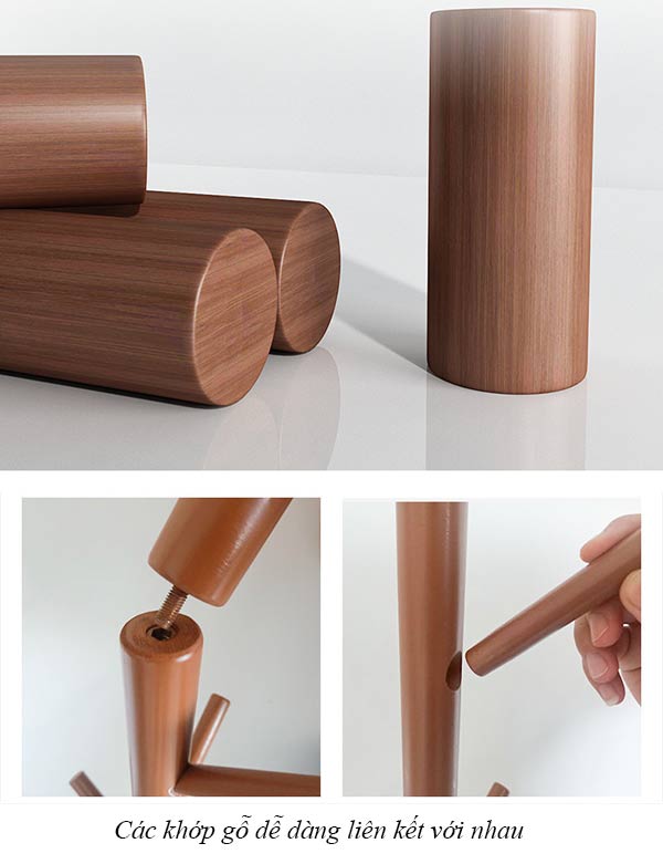 Thân cây treo được tạo từ các khớp nối nhỏ