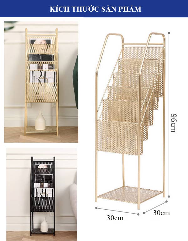 Tham khảo kích thước mẫu kệ đựng sách báo