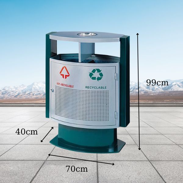Kích thước thùng phân loại rác 2 ngăn công cộng
