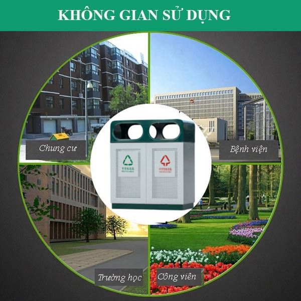 Mẫu thùng rác phù hợp nhiều không gian ngoài trời