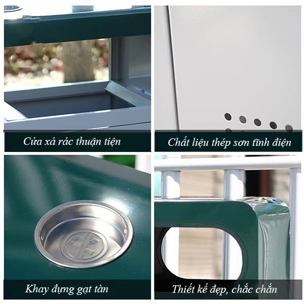 Tham khảo chi tiết các bộ phận thùng rác đặt ở công viên