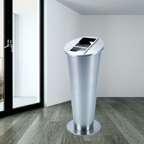 Thùng rác inox có khay đựng gạt tàn thuốc
