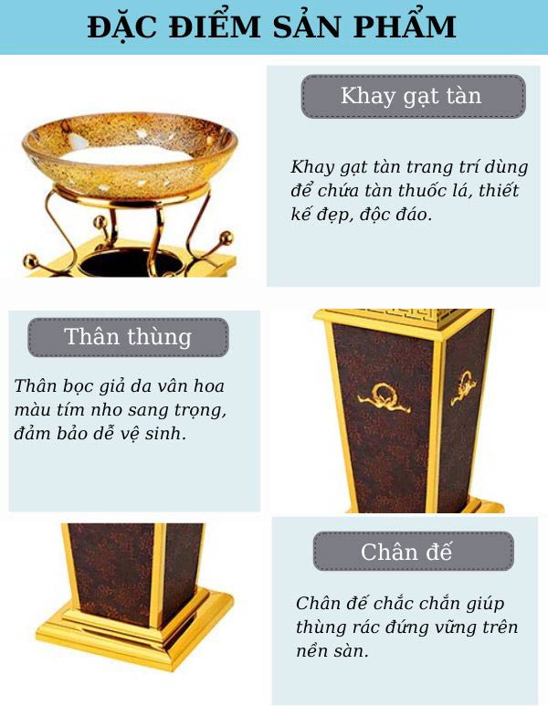 Cụ thể các đặc điểm bộ phận cấu thành thùng rác