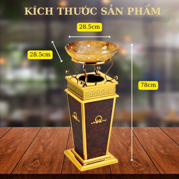 Kích thước thùng rác hợp lý, phù hợp nhiều không gian