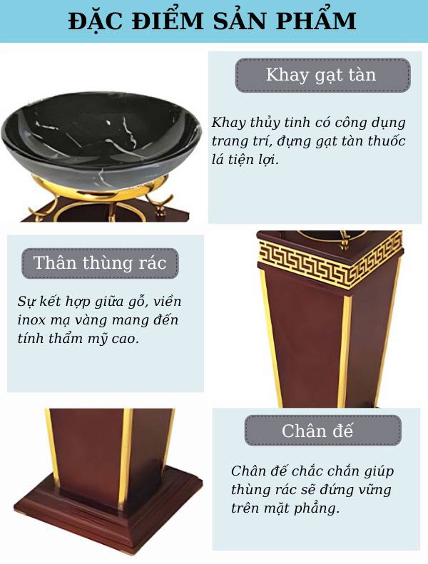 Đặc điểm từng bộ phận cấu thành thùng rác