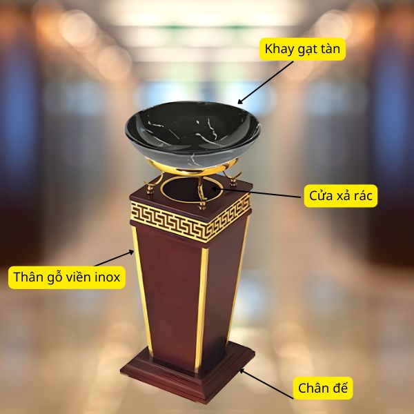 Kết cấu thùng rác đơn giản, kích thước hợp lý