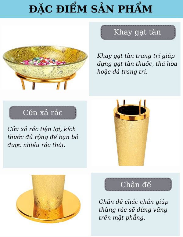 Từng bộ phận cụ thể của thùng rác bọc giả da