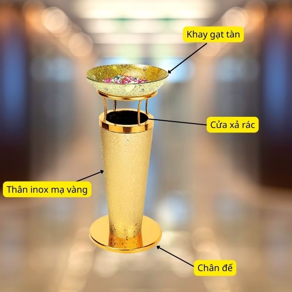 Cấu tạo thùng rác inox bọc gia đơn giản