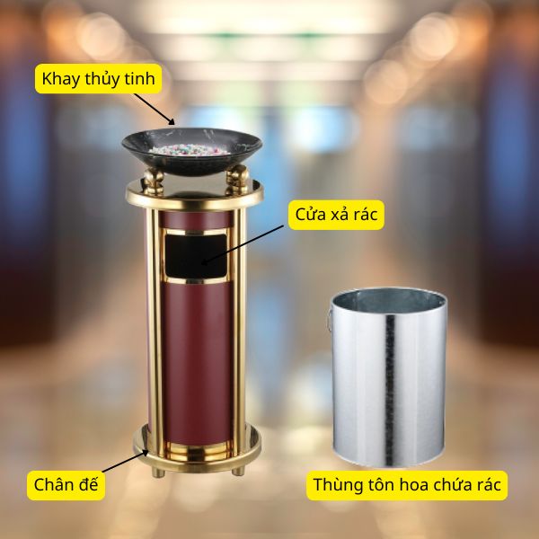 Thùng rác kết cấu 2 lớp