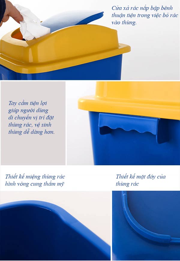 Đặc điểm thiết kế của thùng rác nhựa dung tích 30L