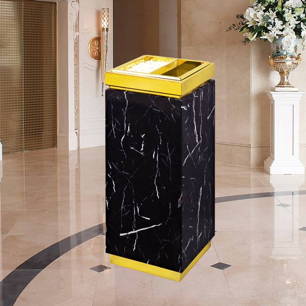 Thùng rác giả vân đá hoa cương đặt sảnh