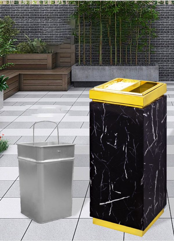 Thùng tôn hoa có quai xách chuyên đựng rác