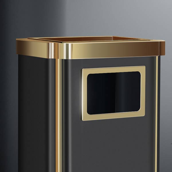 Đường nét của thùng rác chữ nhật sơn đen đẹp, sang trọng