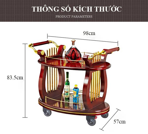 Kích thước xe đẩy rượu và đồ uống